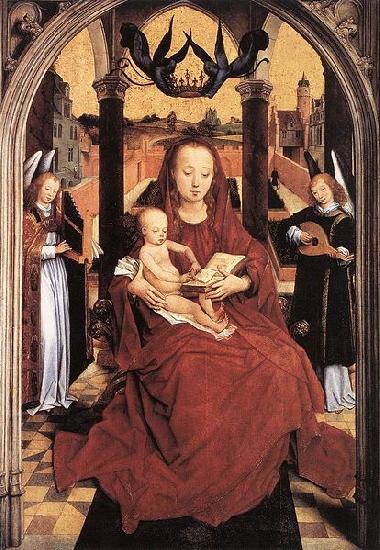 Hans Memling Virgin and Child Enthroned with two Musical Angels Sweden oil painting art